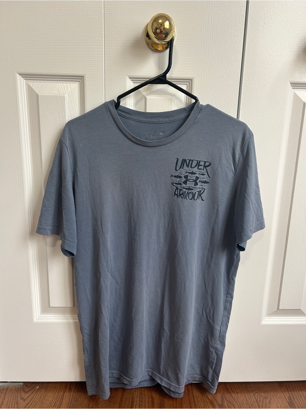 Under Armour Men's Slate Blue Short-Sleeve Logo Tee - Picture 1 of 2
